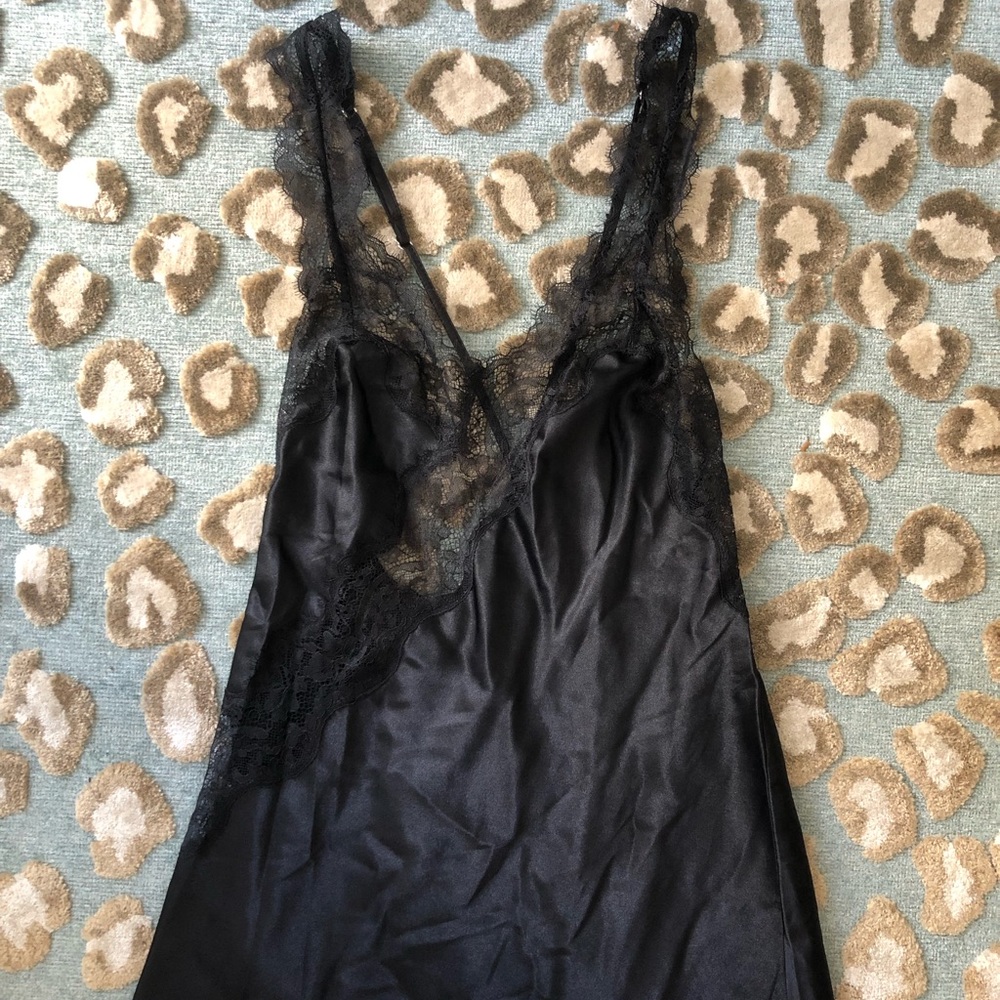 NWOT Victoria’s Secret Black Satin Slip